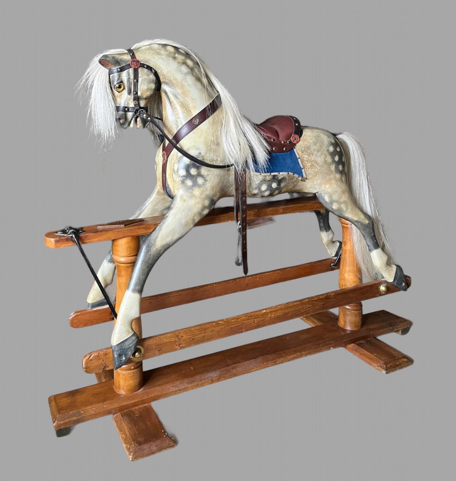 Fabulous English Pillar Stand Rocking Horse c.1880 (1 of 6) Fabulous English Pillar Stand Rocking Horse c.1880 (1 of 6)