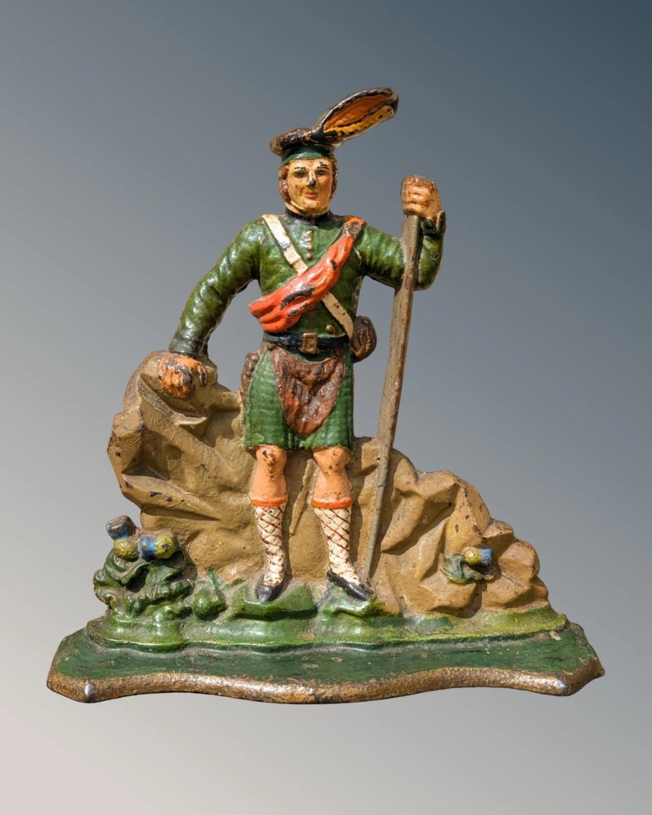 Antique Door Stop Cast Iron Scottish Highlander (1 of 6)