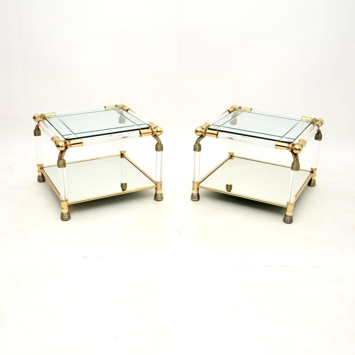 Pair of Vintage Spanish Acrylic and Glass Side Tables by Curvasa (1 of 9) Pair of Vintage Spanish Acrylic and Glass Side Tables by Curvasa (1 of 9)