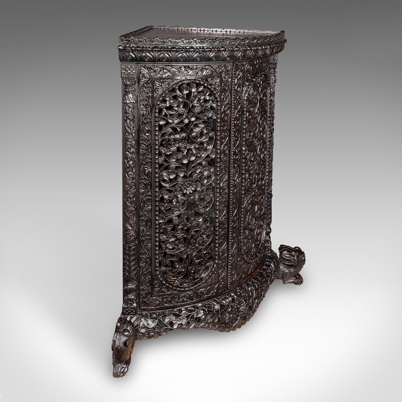 Antique Veranda Gin Cabinet, Ceylon, Teak, Corner Cupboard c.1880 (1 of 12)