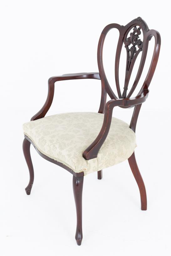 Hepplewhite Revival Mahogany Open Arm Chair (1 of 6) Hepplewhite Revival Mahogany Open Arm Chair (1 of 6)