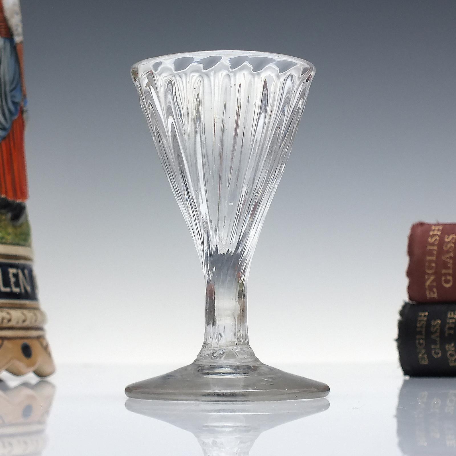 Rare Georgian Rib Moulded Gin Glass c.1760 (1 of 4)
