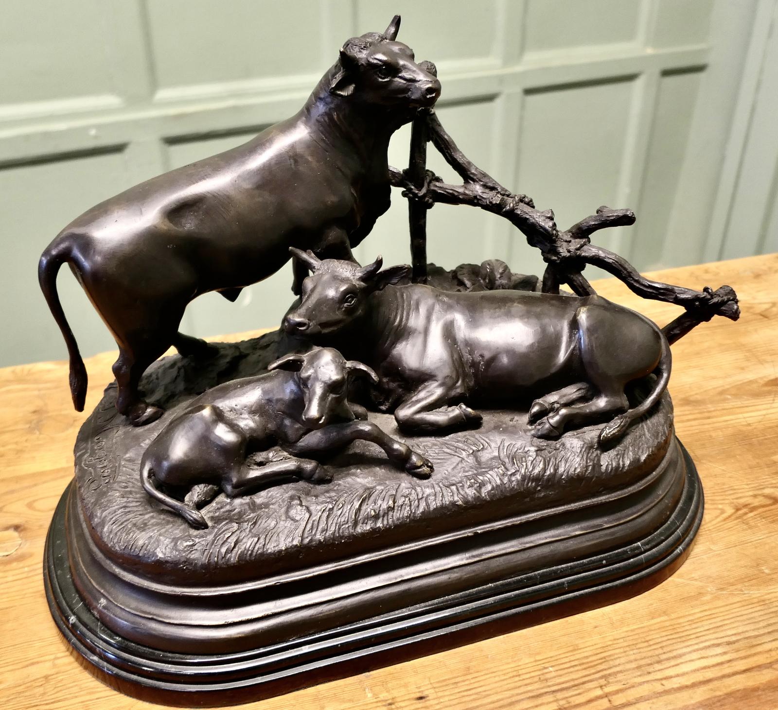 Large French Bronze “the Bovine Family” (1 of 6) Large French Bronze “the Bovine Family” (1 of 6)