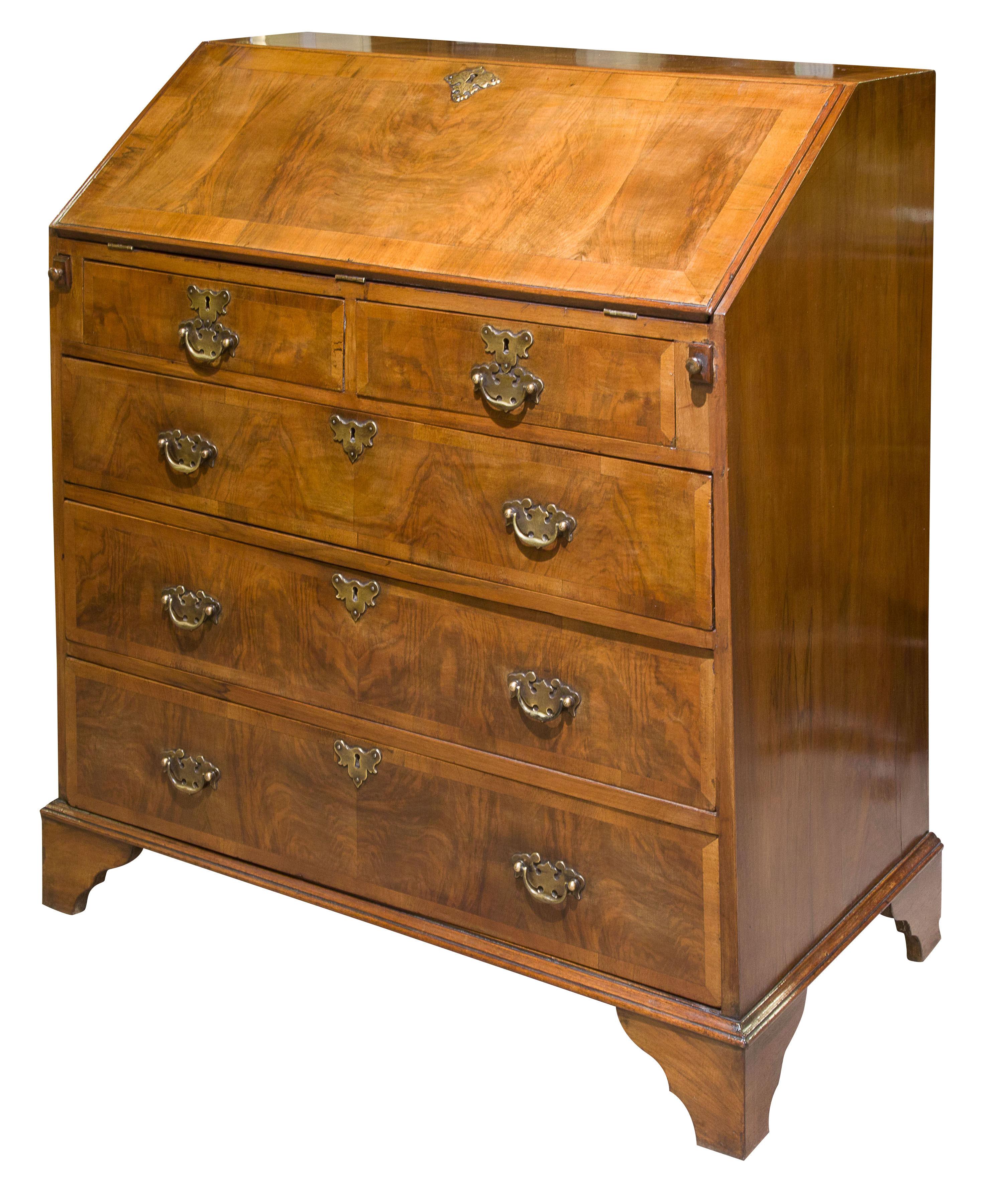 A 19thCentury figured walnut bureau in George II style (1 of 1)
