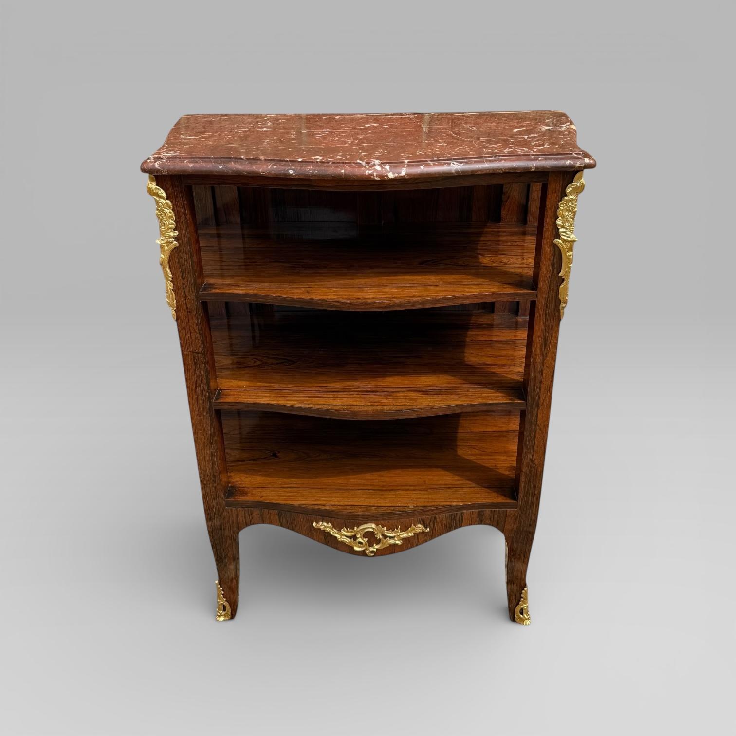 Antique French Rosewood & Marble Brass Ormolu Side Cabinet with Book Shelves (1 of 15) Antique French Rosewood & Marble Brass Ormolu Side Cabinet with Book Shelves (1 of 15)