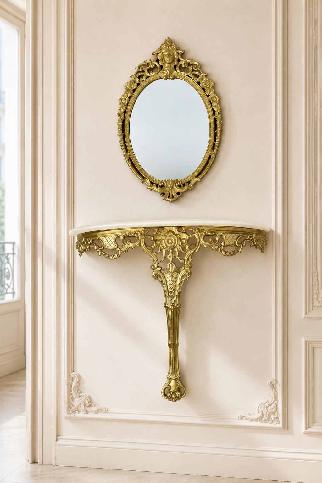 Mirror Vintage French Brass Marble Console Wall Mirror Set (1 of 27) Mirror Vintage French Brass Marble Console Wall Mirror Set (1 of 27)