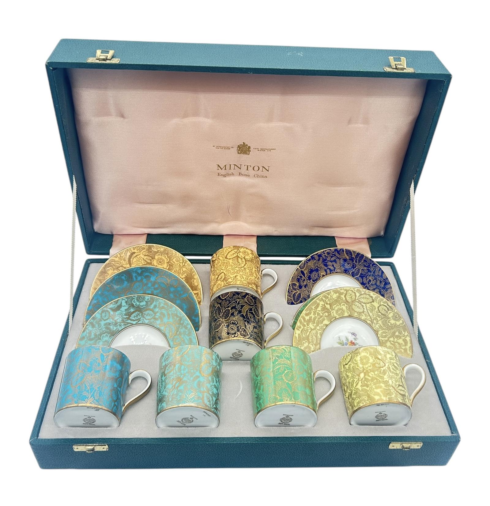 Vintage Minton Brocade English Bone China Tea Set - Set of 6 - in Presentation Box (1 of 7)