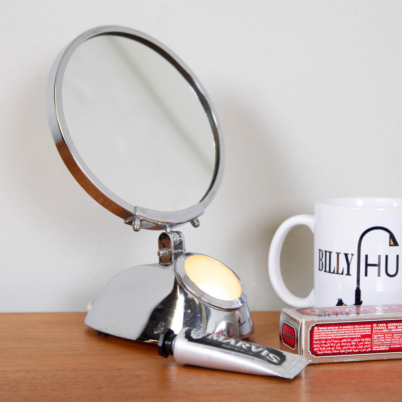 Vintage Chrome Illuminated Shaving Vanity Mirror (1 of 8)