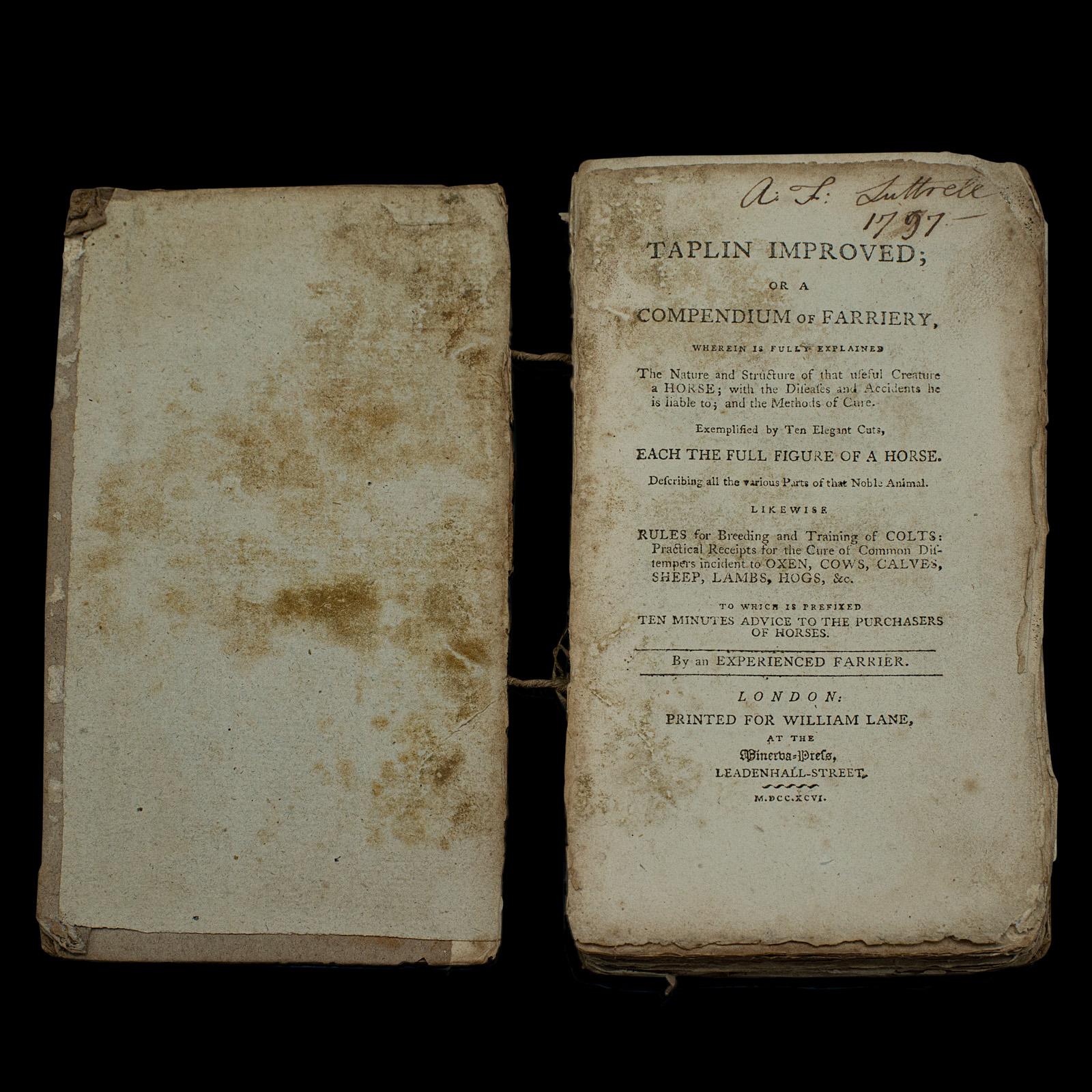 Antique Book, Compendium of Farriery, English, Georgian, Equestrian, London 1796 (1 of 12) Antique Book, Compendium of Farriery, English, Georgian, Equestrian, London 1796 (1 of 12)