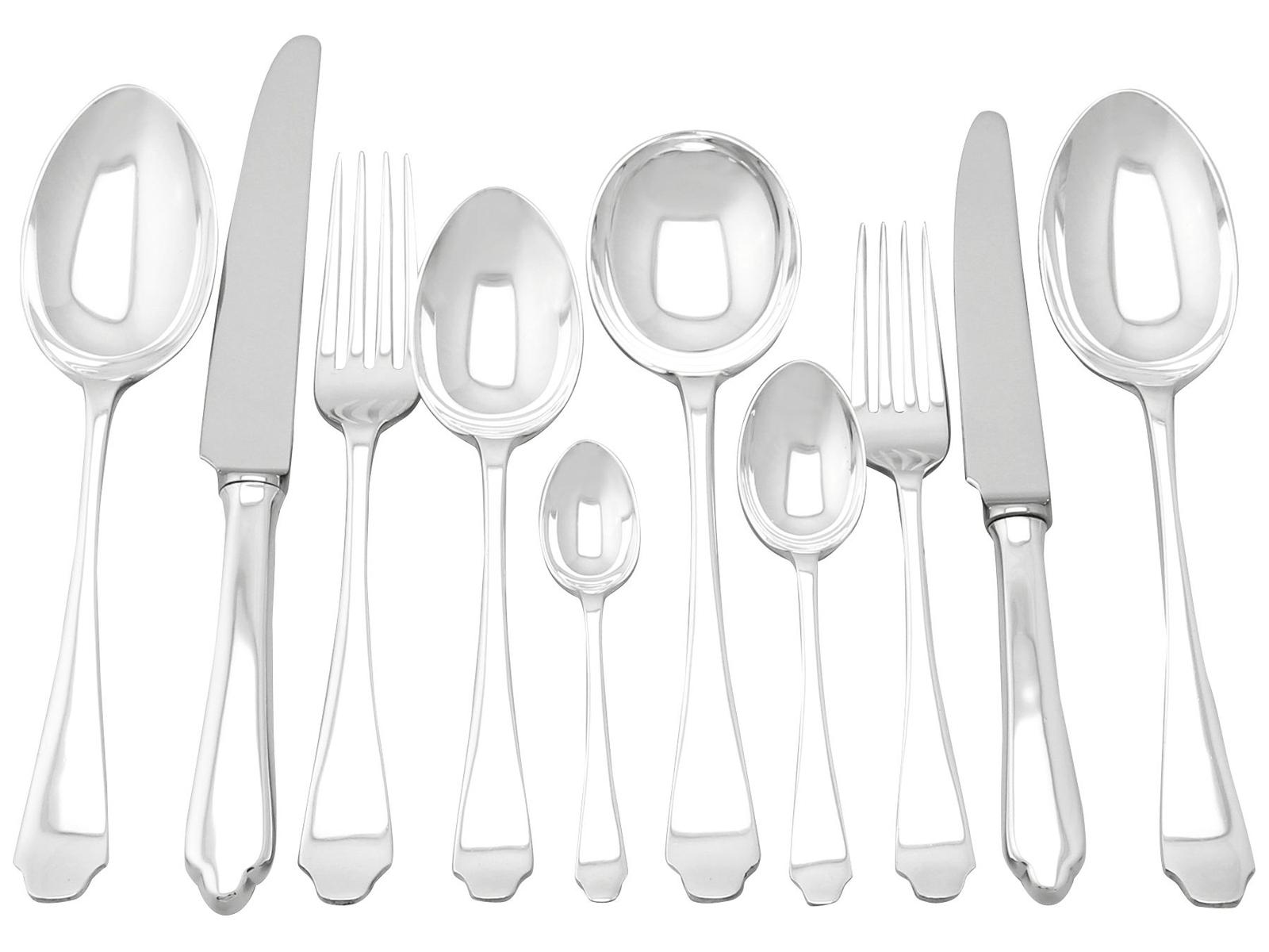 George VI Sterling Silver Canteen of Cutlery for Six (1 of 12)
