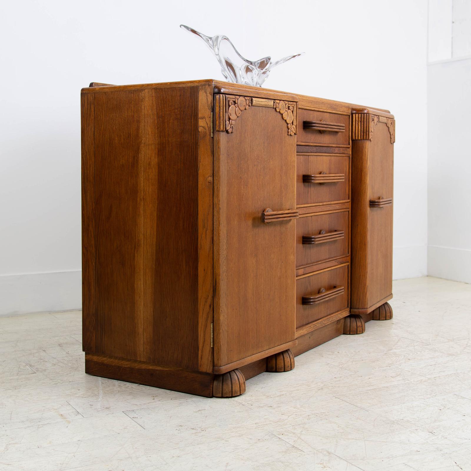 Oak Art Deco Sideboard Cabinet with Drawers c.1930 (1 of 14) Oak Art Deco Sideboard Cabinet with Drawers c.1930 (1 of 14)
