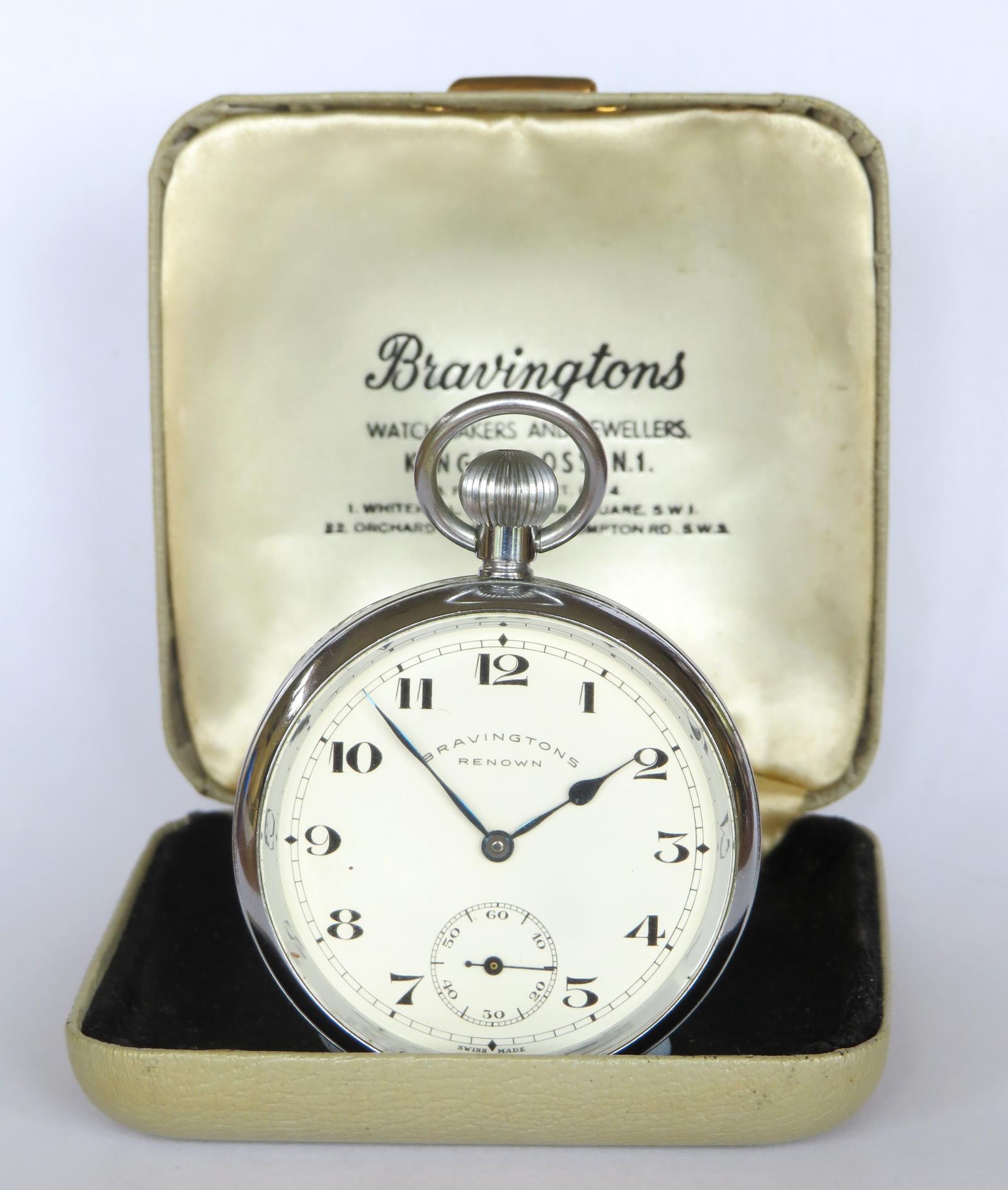 Pocket Watch : 1950s Bravingtons Renown Pocket Watch (1 of 5) Pocket Watch : 1950s Bravingtons Renown Pocket Watch (1 of 5)