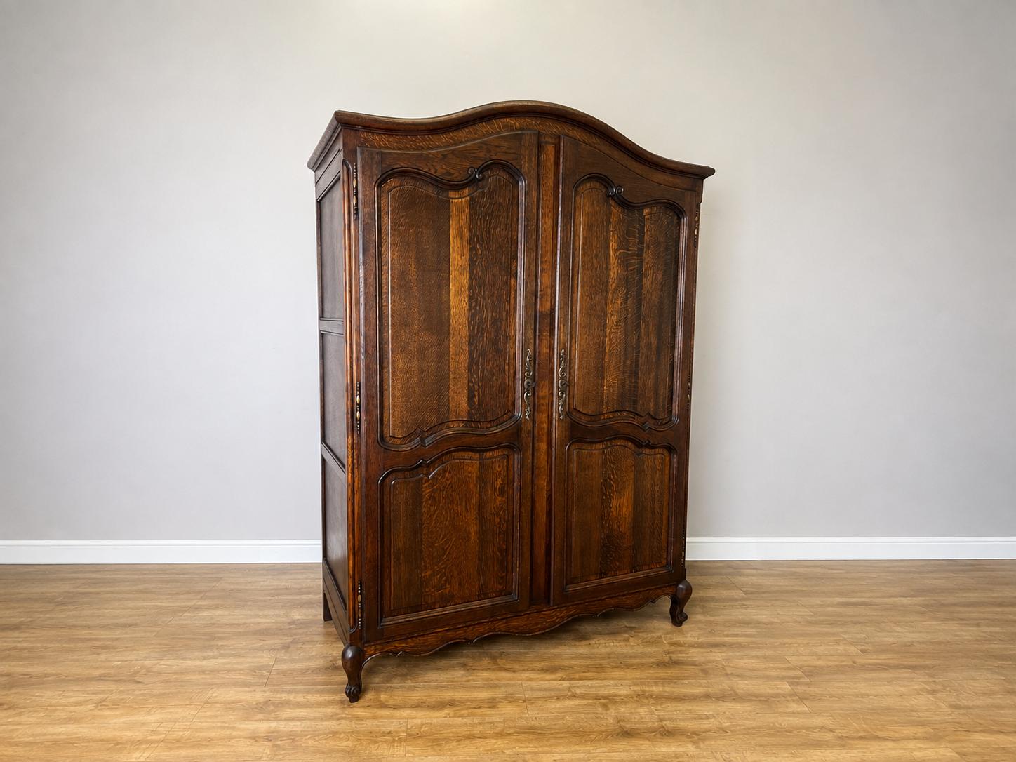 Wardrobe Antique French Style Oak Two Door Carved Armoire (1 of 15) Wardrobe Antique French Style Oak Two Door Carved Armoire (1 of 15)