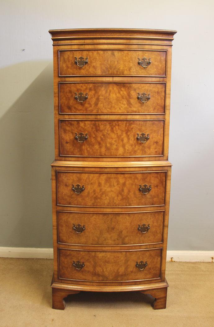 Walnut Bow Front Chest on Chest of Drawers Tallboy (1 of 13) Walnut Bow Front Chest on Chest of Drawers Tallboy (1 of 13)
