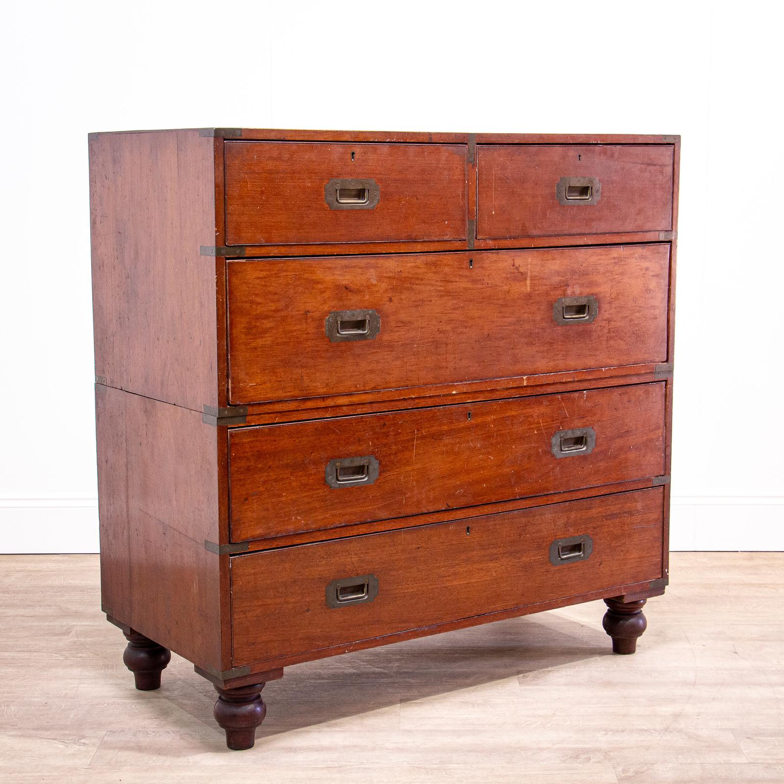 Army & Navy Brass Bound Mahogany Campaign Chest (1 of 14) Army & Navy Brass Bound Mahogany Campaign Chest (1 of 14)