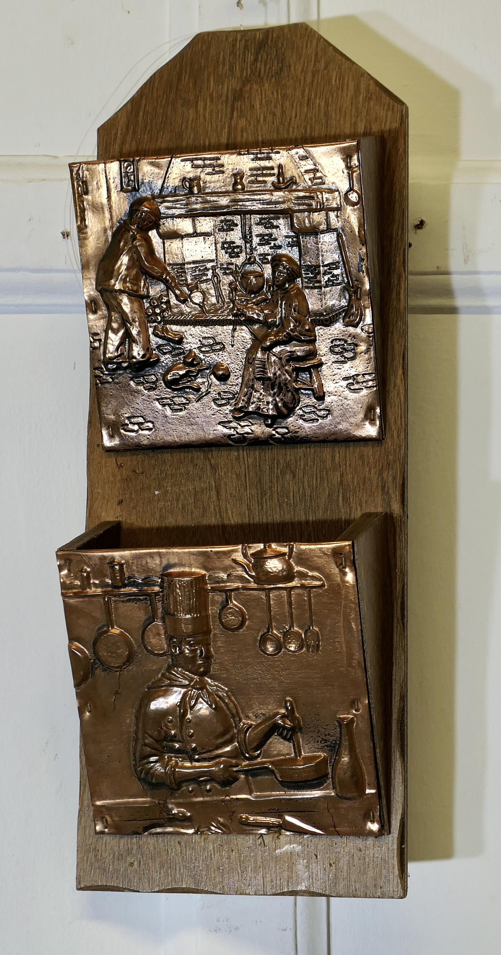 French Arts & Crafts Copper Wall Hanging Letter Rack (1 of 5)