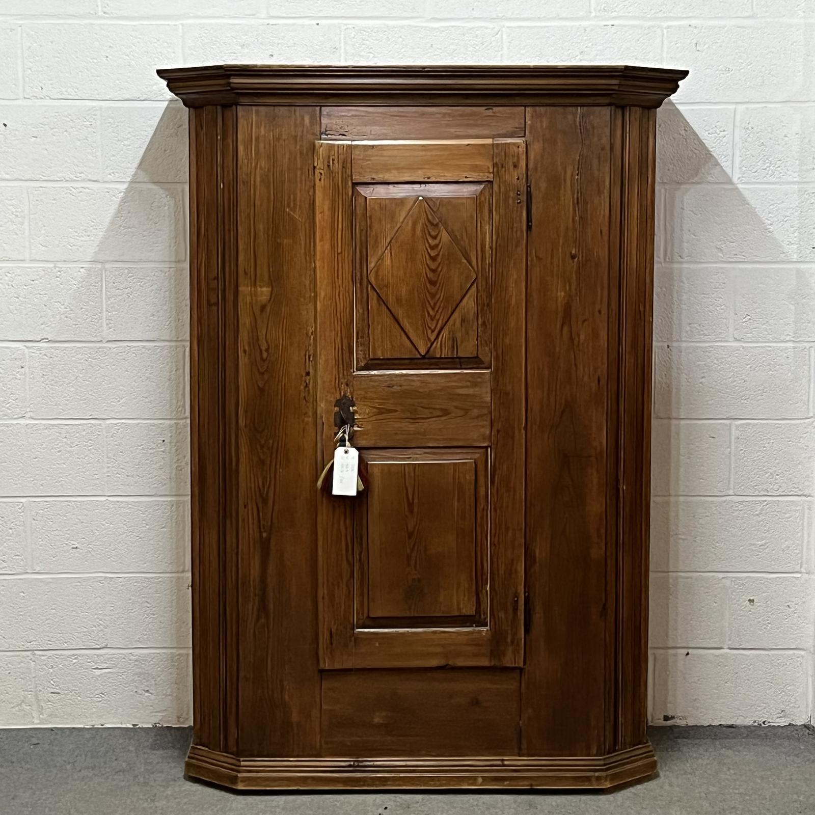 Early 1800's East German Pine Single Door Armoire (1 of 8)