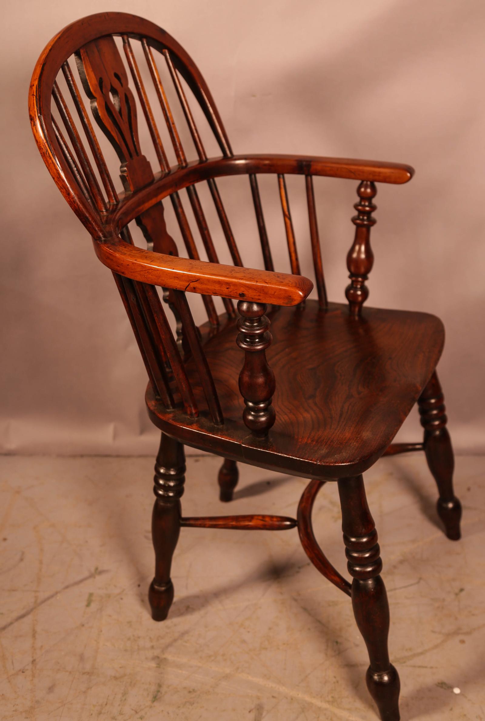 Yew Wood Low Back Windsor Chair Rockley Maker (1 of 11)