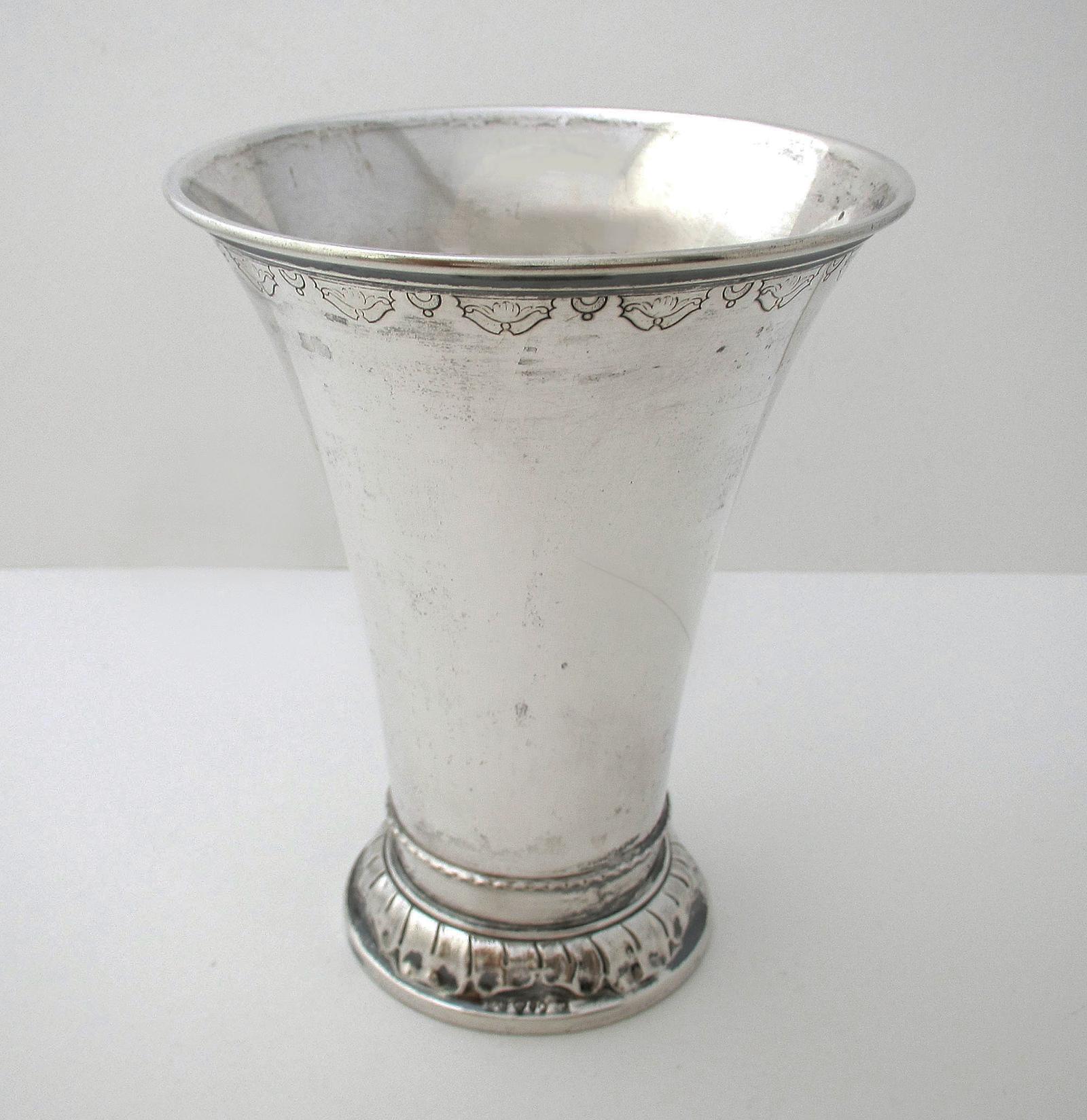 Swedish Antique Solid Silver 830 Beaker by GAB, Stockholm 1928 (1 of 9) Swedish Antique Solid Silver 830 Beaker by GAB, Stockholm 1928 (1 of 9)