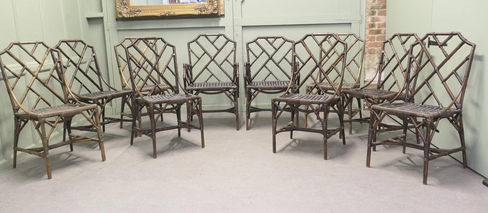 10 Chinese Chippendale Angrave’s Bamboo Plantation Chairs (1 of 7) 10 Chinese Chippendale Angrave’s Bamboo Plantation Chairs (1 of 7)