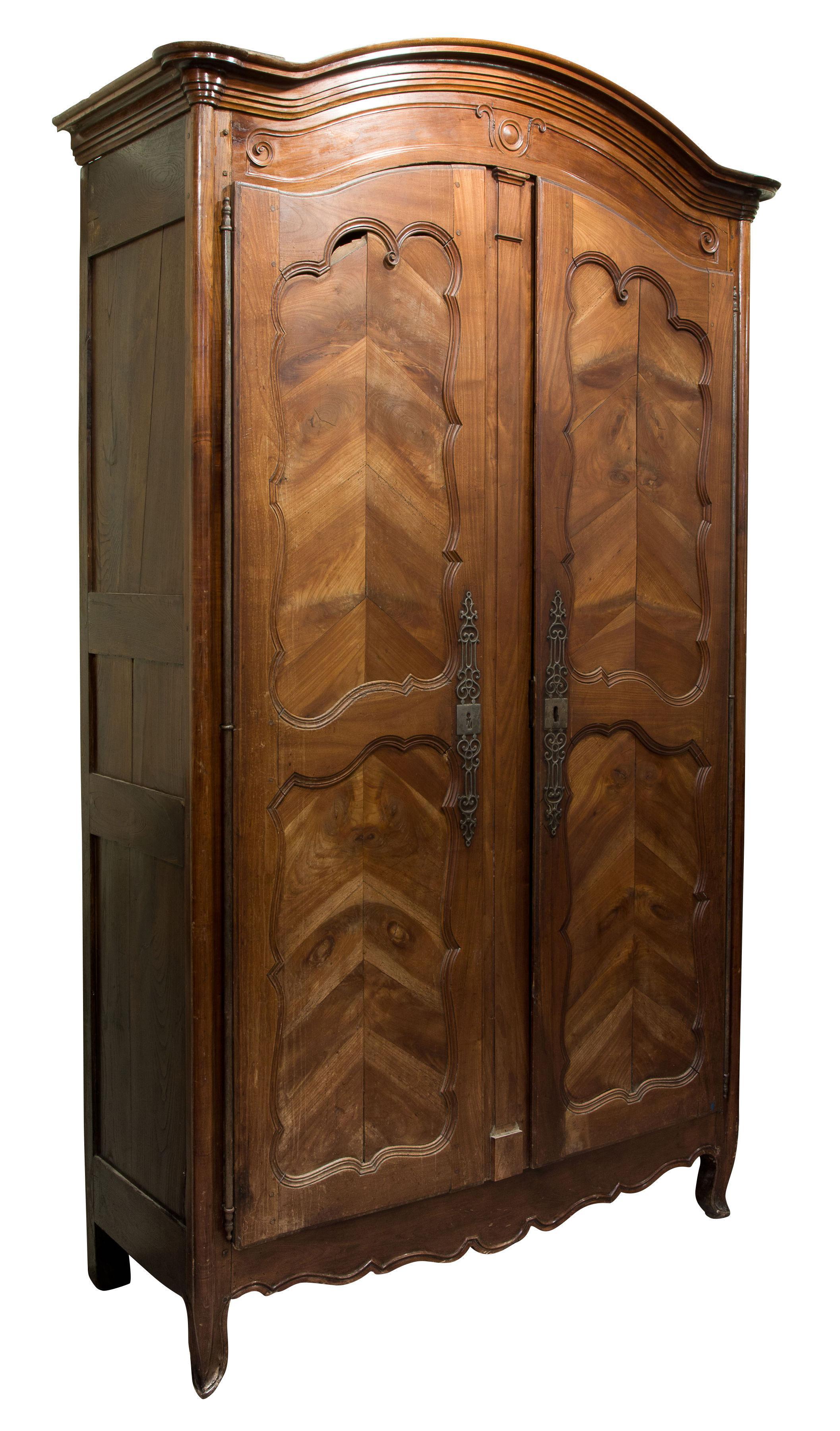 Cherrywood "Chapeau Gendarme" Armoire circa 1800 (1 of 1)