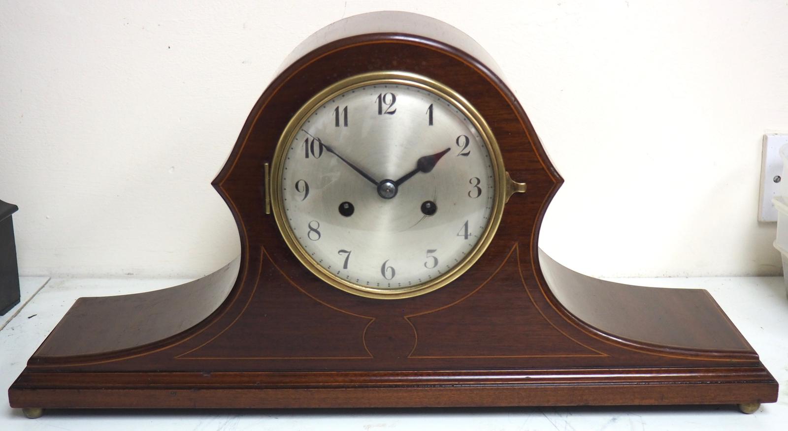 Napoleon Hat Shaped Mantel Clock Mahogany 8-day Striking (1 of 11) Napoleon Hat Shaped Mantel Clock Mahogany 8-day Striking (1 of 11)