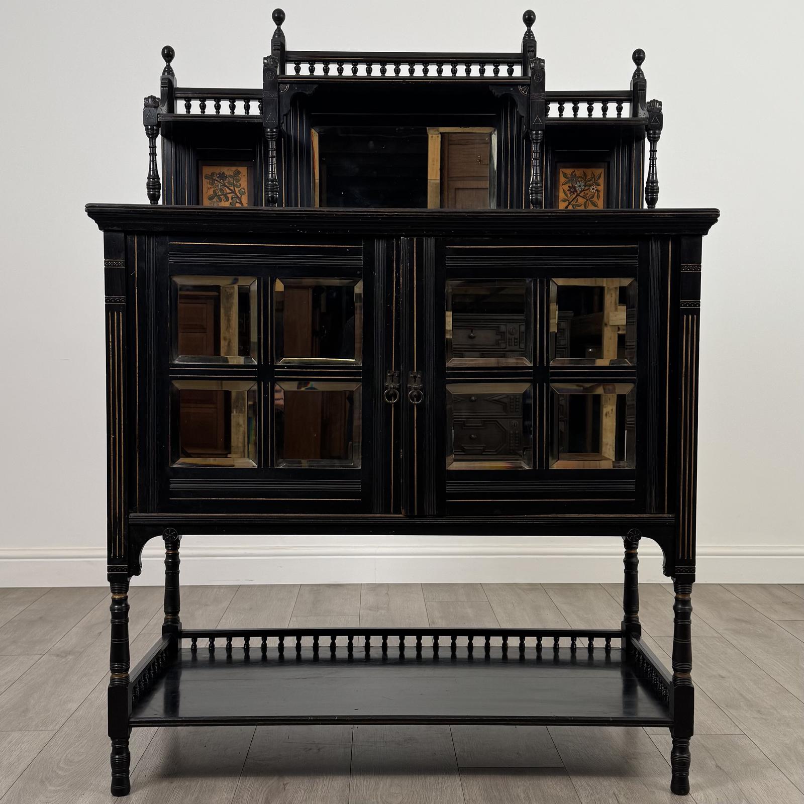 Antique 19th Century Ebonised Aesthetic Movement Cabinet (1 of 10)