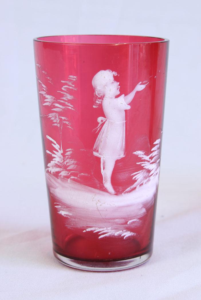 Antique Mary Gregory Tot Cranberry Glass (1 of 6)