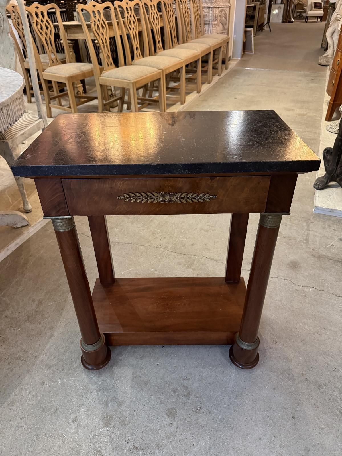 SMALL LATE 19TH CENTURY FRENCH EMPIRE STYLE CONSOLE TABLE (1 of 8) SMALL LATE 19TH CENTURY FRENCH EMPIRE STYLE CONSOLE TABLE (1 of 8)
