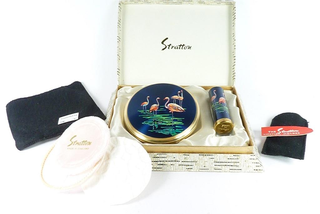 Boxed 1960s Stratton Flamingo Vanity Set (1 of 9)