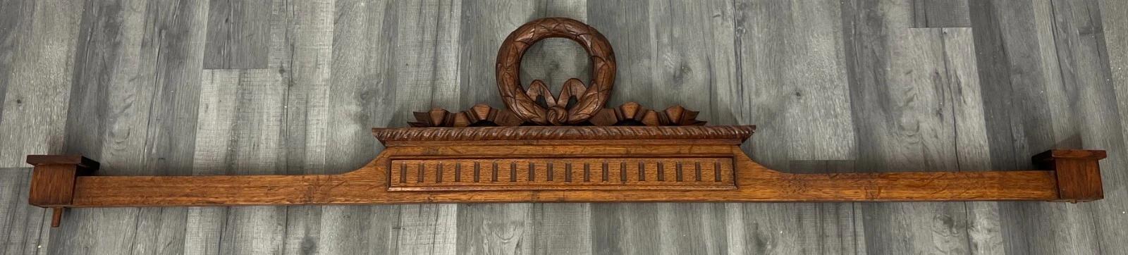 Pediment Antique French Hand Carved Oak Crown Crest Architectural (1 of 4) Pediment Antique French Hand Carved Oak Crown Crest Architectural (1 of 4)