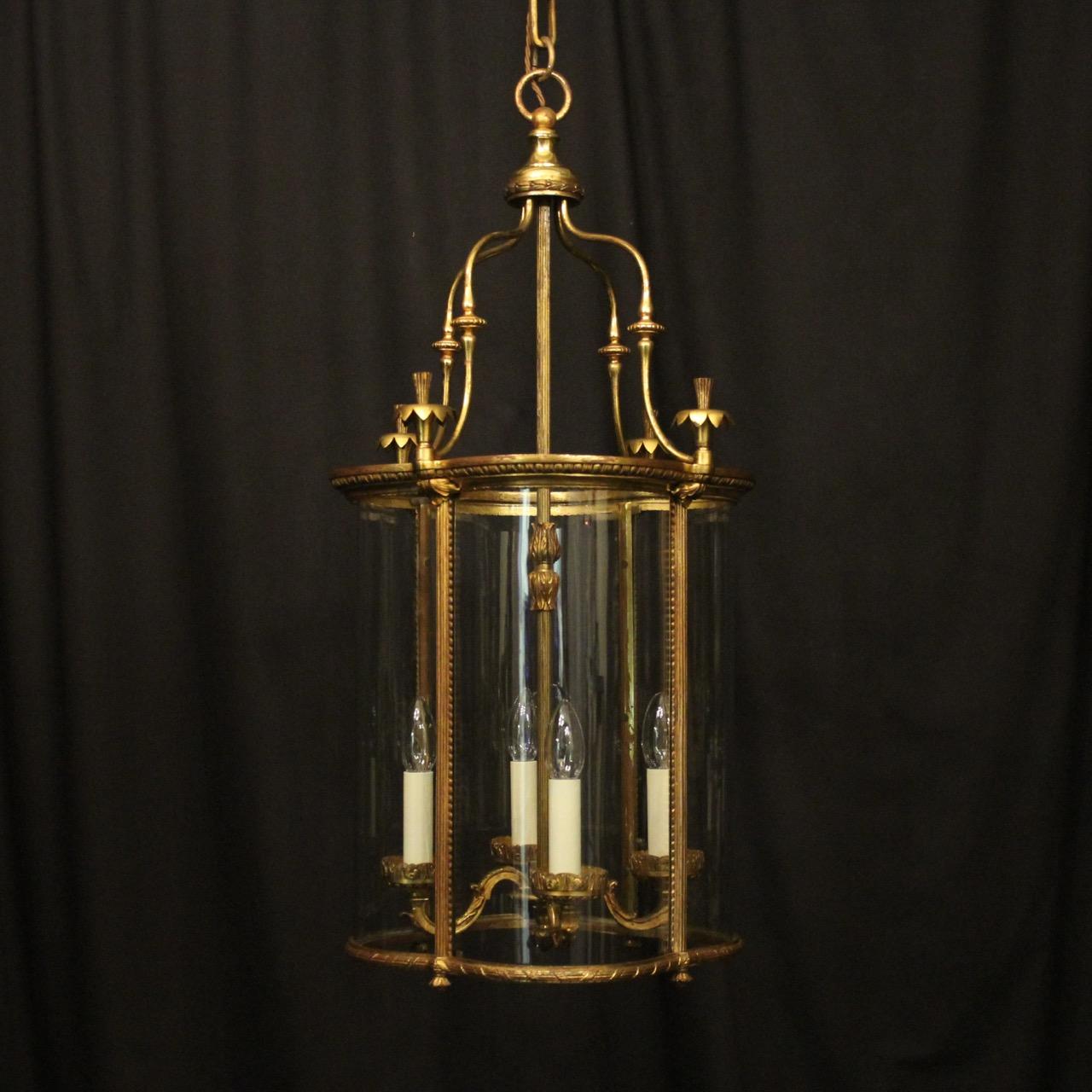 French Gilded Bronze Four Light Antique Lantern (1 of 10)