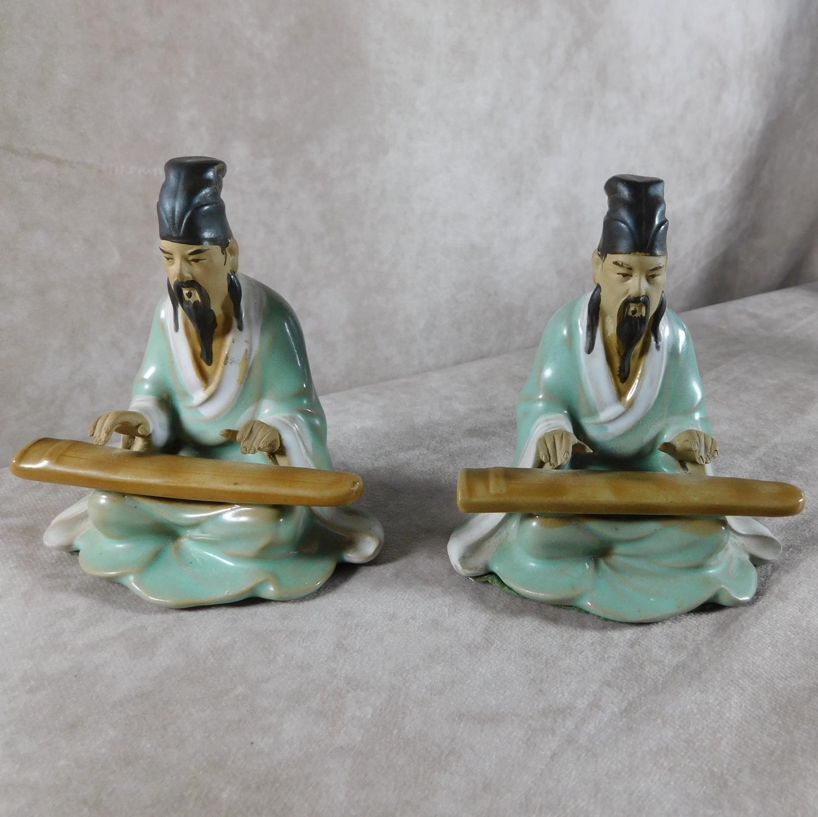 Pair of Shiwan 'Shekwan' Mud Men Figures (1 of 1) Pair of Shiwan 'Shekwan' Mud Men Figures (1 of 1)