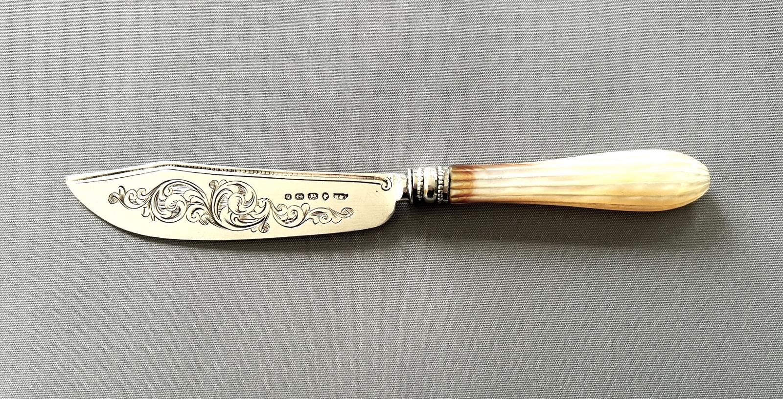Mid Victorian Silver & Mother of Pearl Butter Knife (1 of 5)