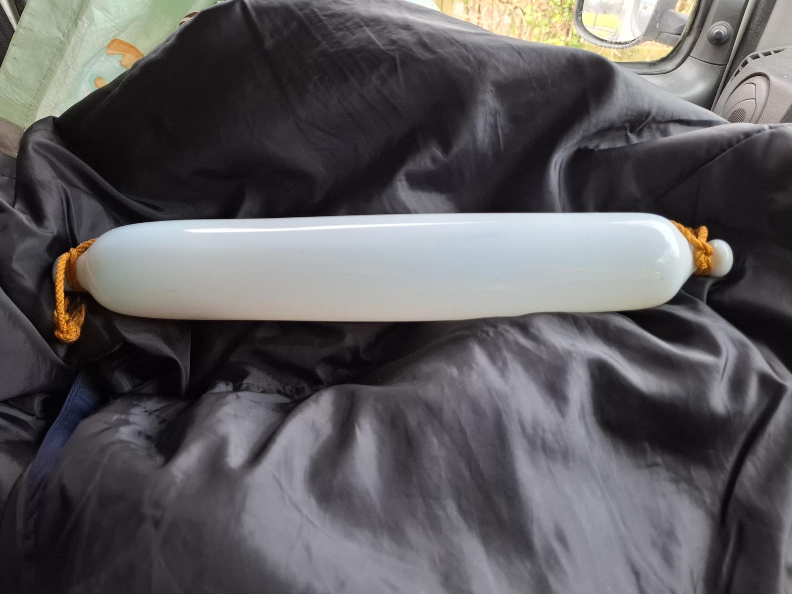 19th Century Milk Glass Decorative Rolling Pin - c.1880 (1 of 3)