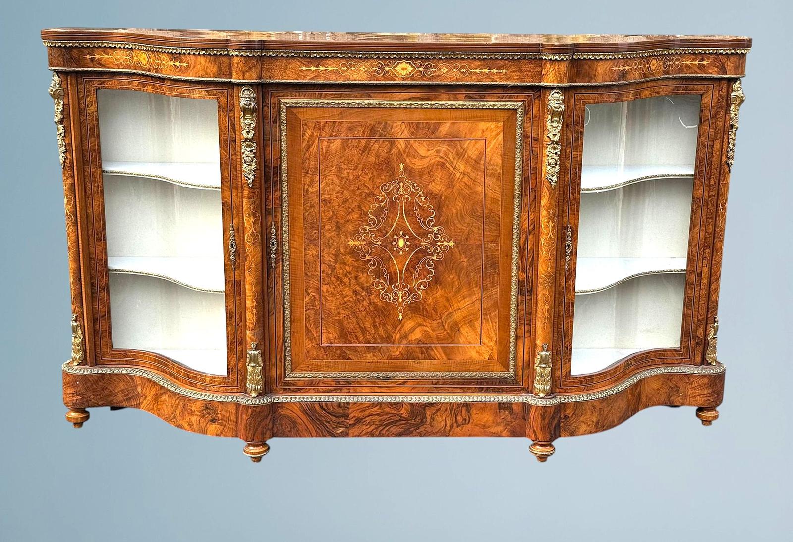 Victorian Inlaid Walnut Credenza (1 of 12)