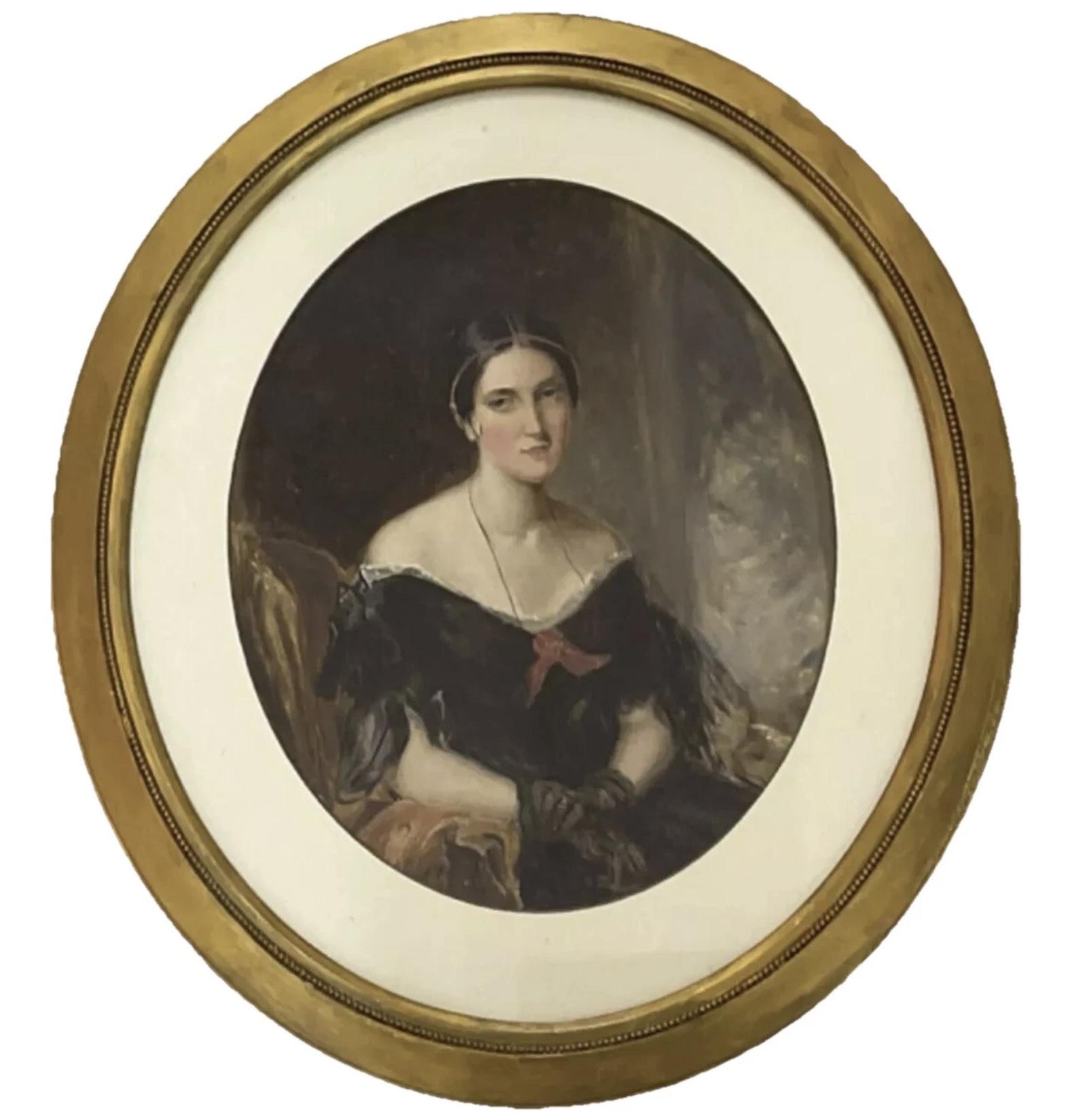 Victorian Oil On Canvas Portrait Painting Of A Young Lady In Oval Giltwood Frame Antique C1870 (1 of 7) Victorian Oil On Canvas Portrait Painting Of A Young Lady In Oval Giltwood Frame Antique C1870 (1 of 7)
