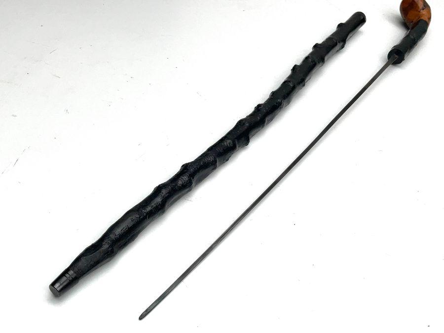 IRISH BLACKTHORN WALKING STICK SWORD STICK (1 of 19)