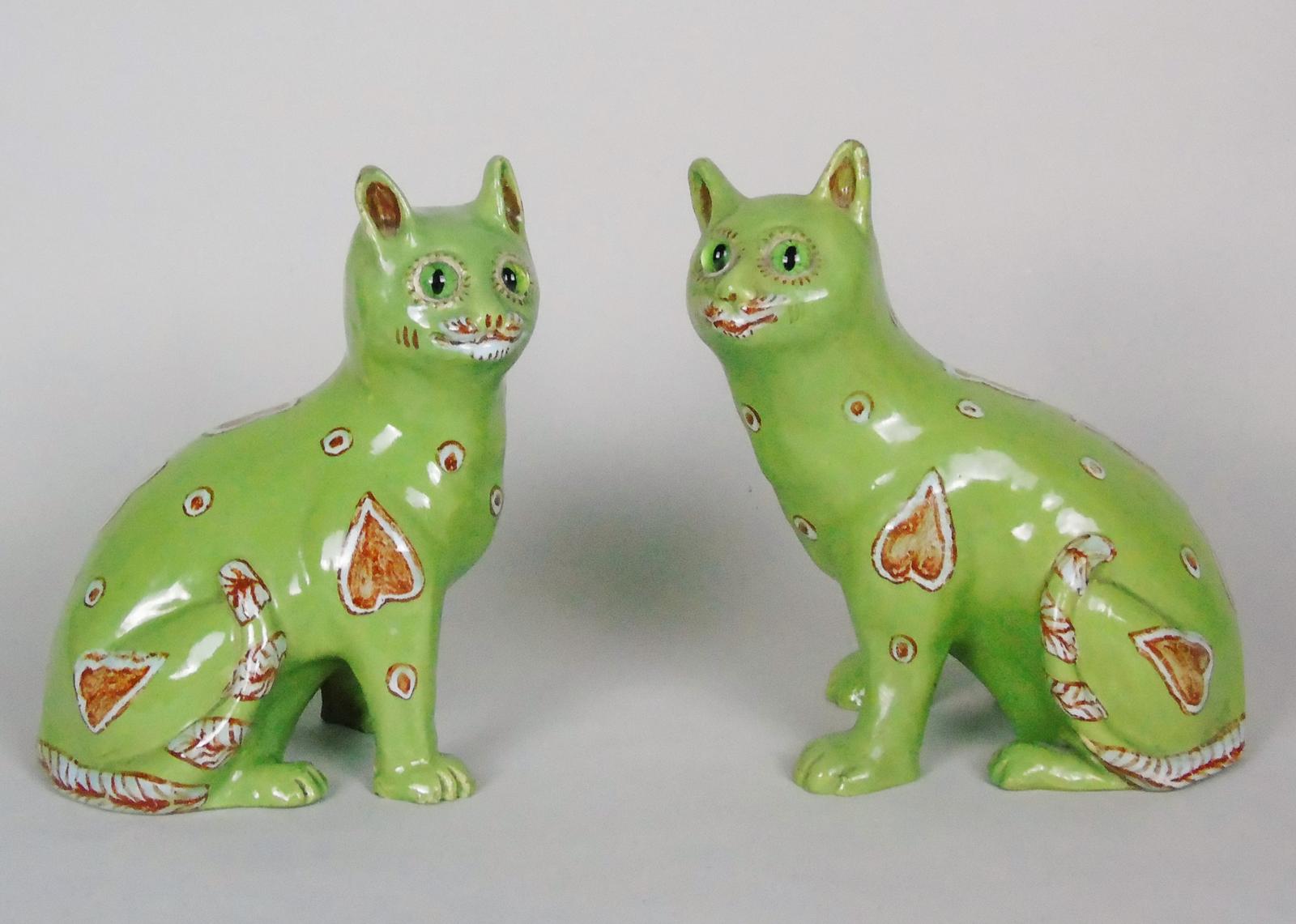 Good Pair of 19th Century Mosanic Galle Style Cats (1 of 10)