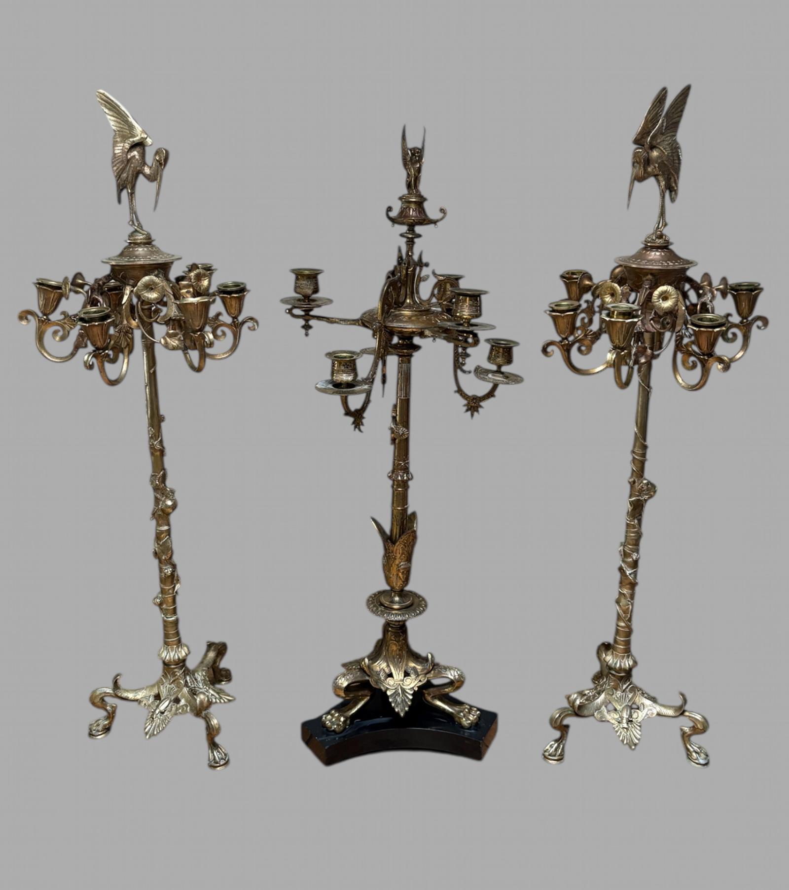 Set of Fabulous Auguste Cain French Gilt Bronze Candelabra (1 of 16)