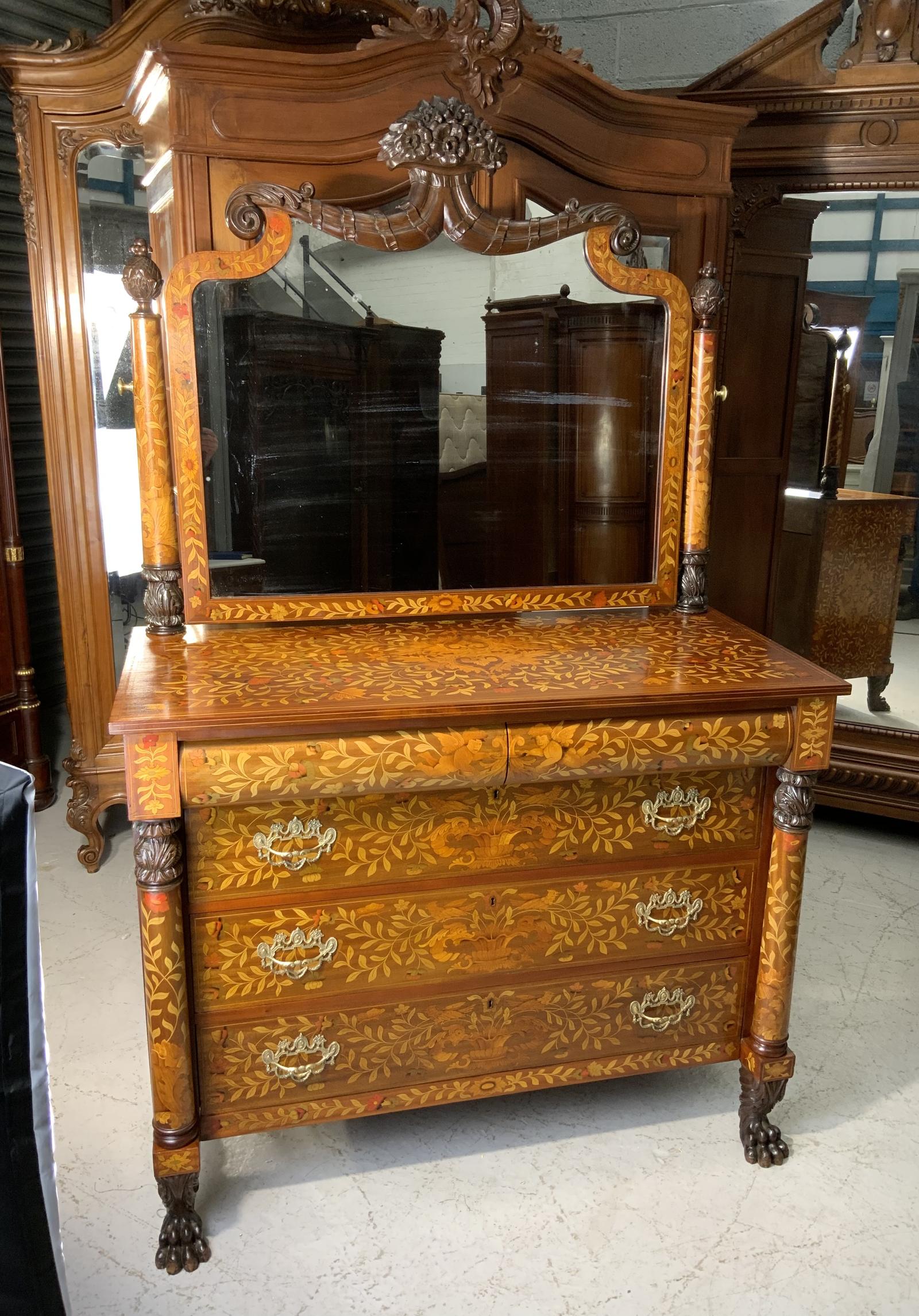 19th Century Marquetry Dutch Dressing Table (1 of 17)