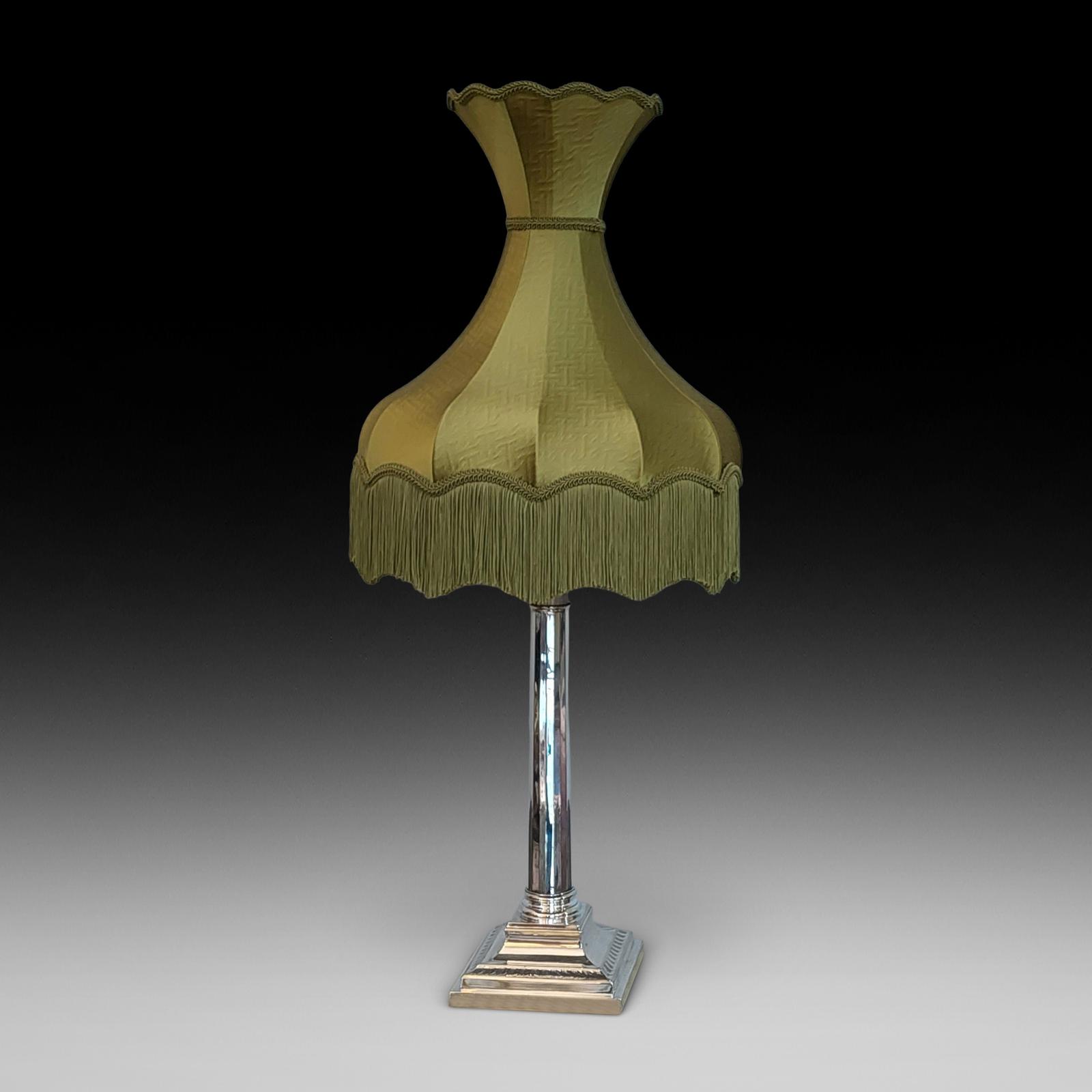Art Deco Silver Plated Corinthian Column Table Lamp (1 of 9) Art Deco Silver Plated Corinthian Column Table Lamp (1 of 9)