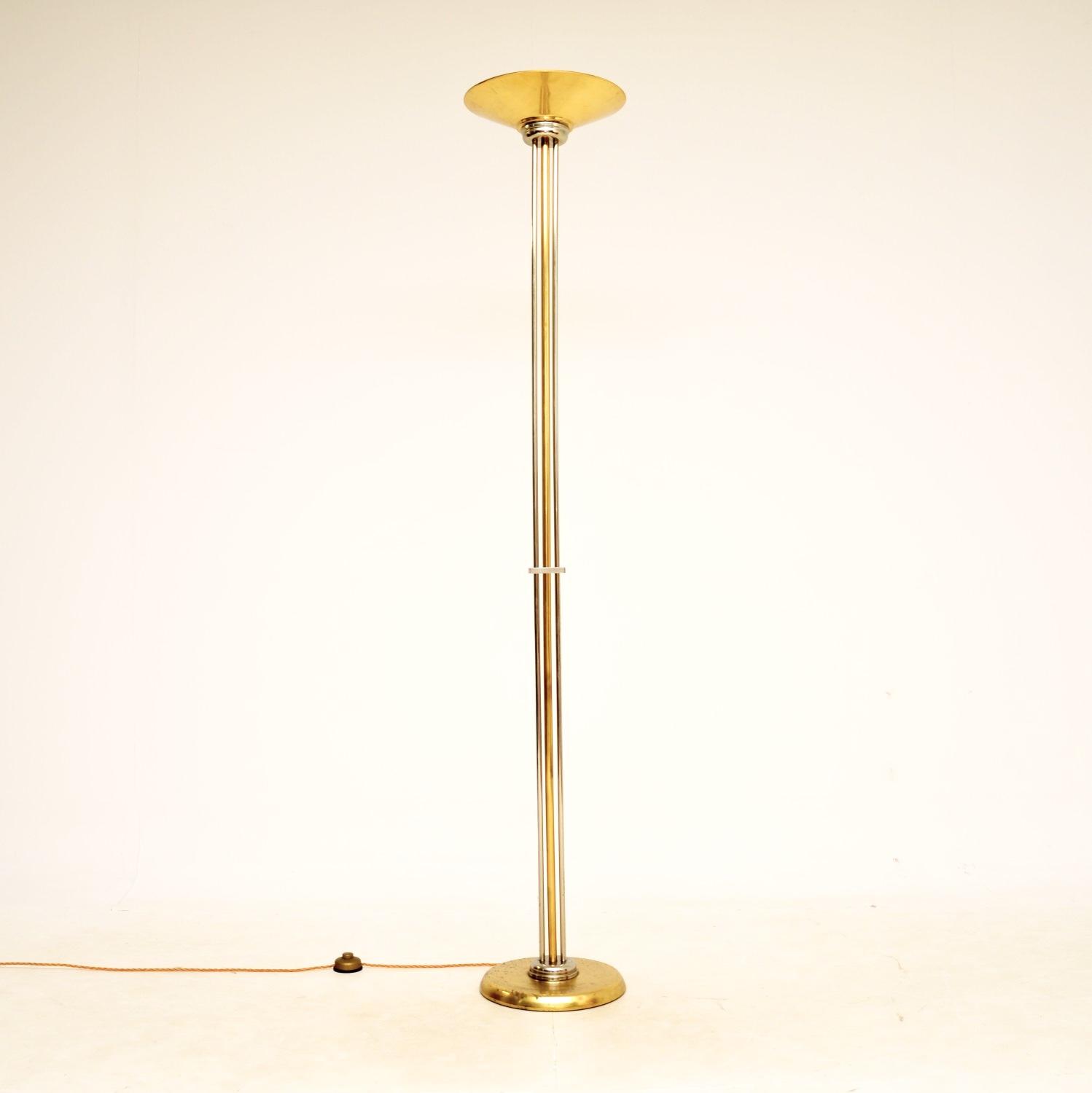 Vintage Italian Brass & Chrome Floor Lamp (1 of 6)