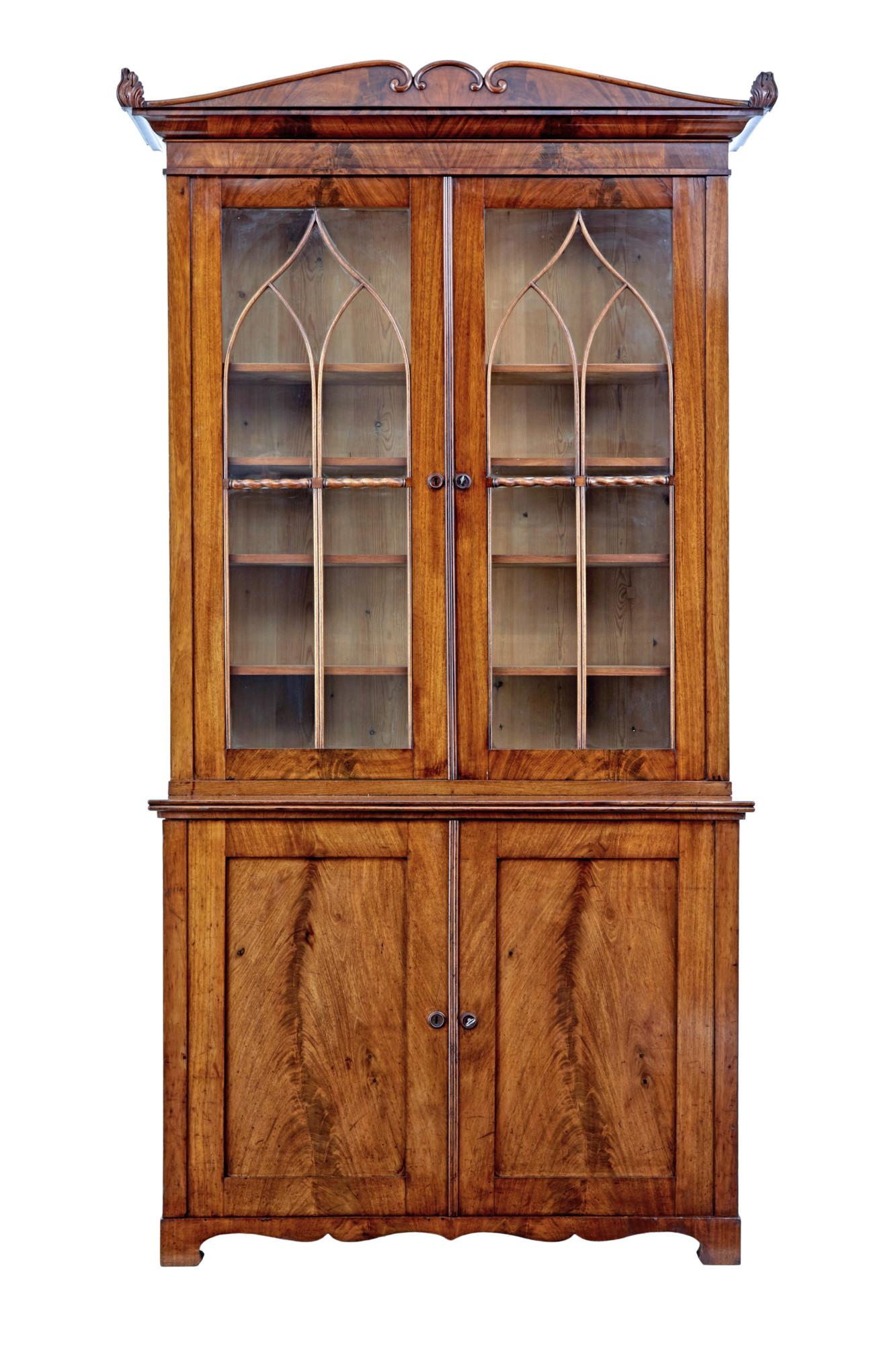 Fine Quality Early 19th Century Flame Mahogany Bookcase (1 of 8)