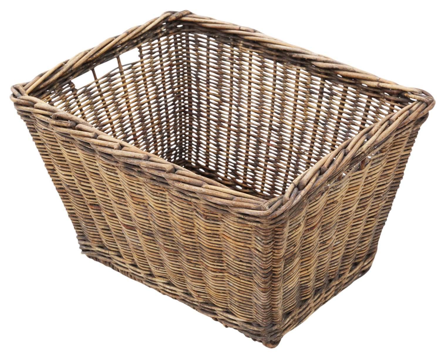 Vintage Cane Large Strong Log or Storage Basket (1 of 5)