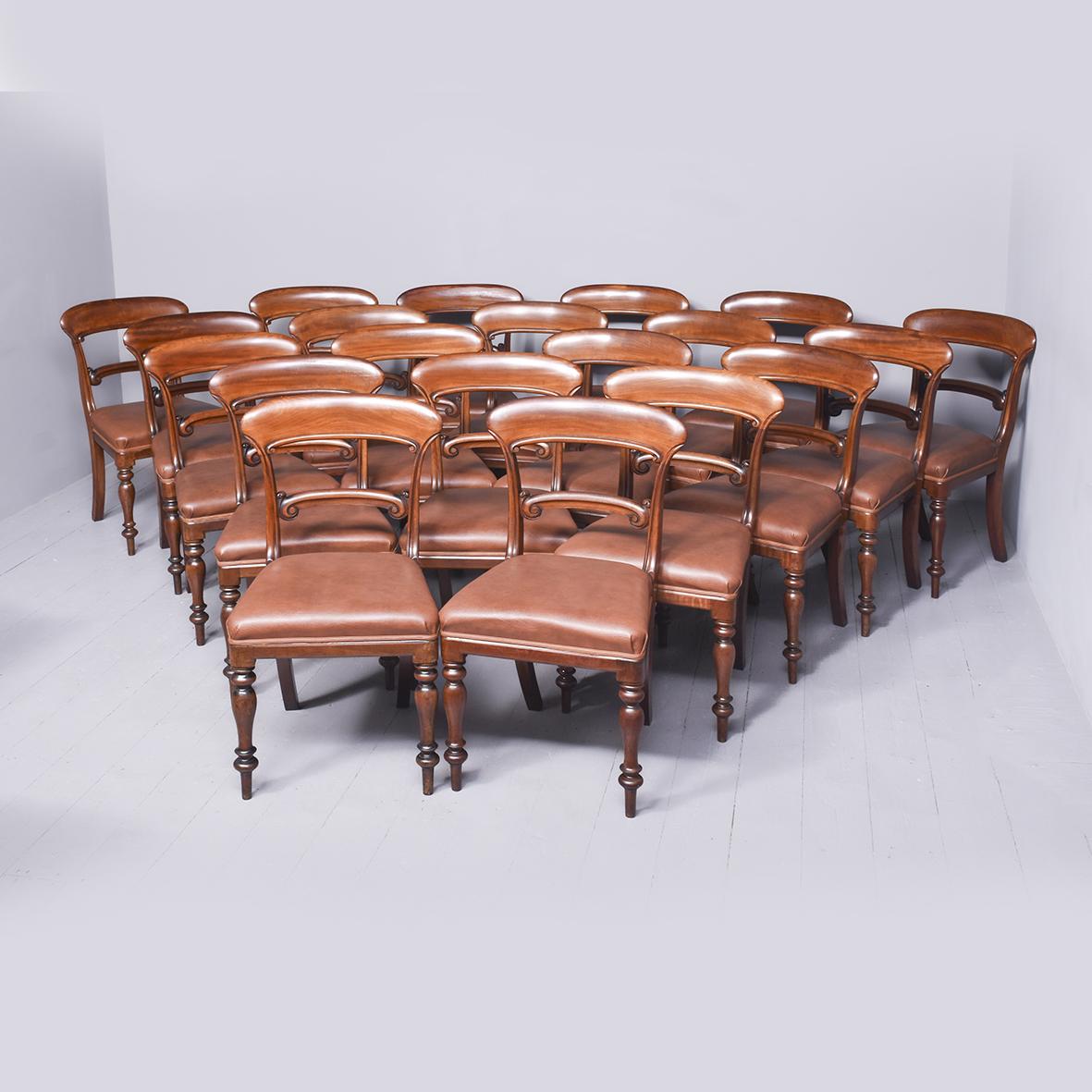 Set of 20 Scottish Victorian Mahogany Dining Chairs (1 of 12)