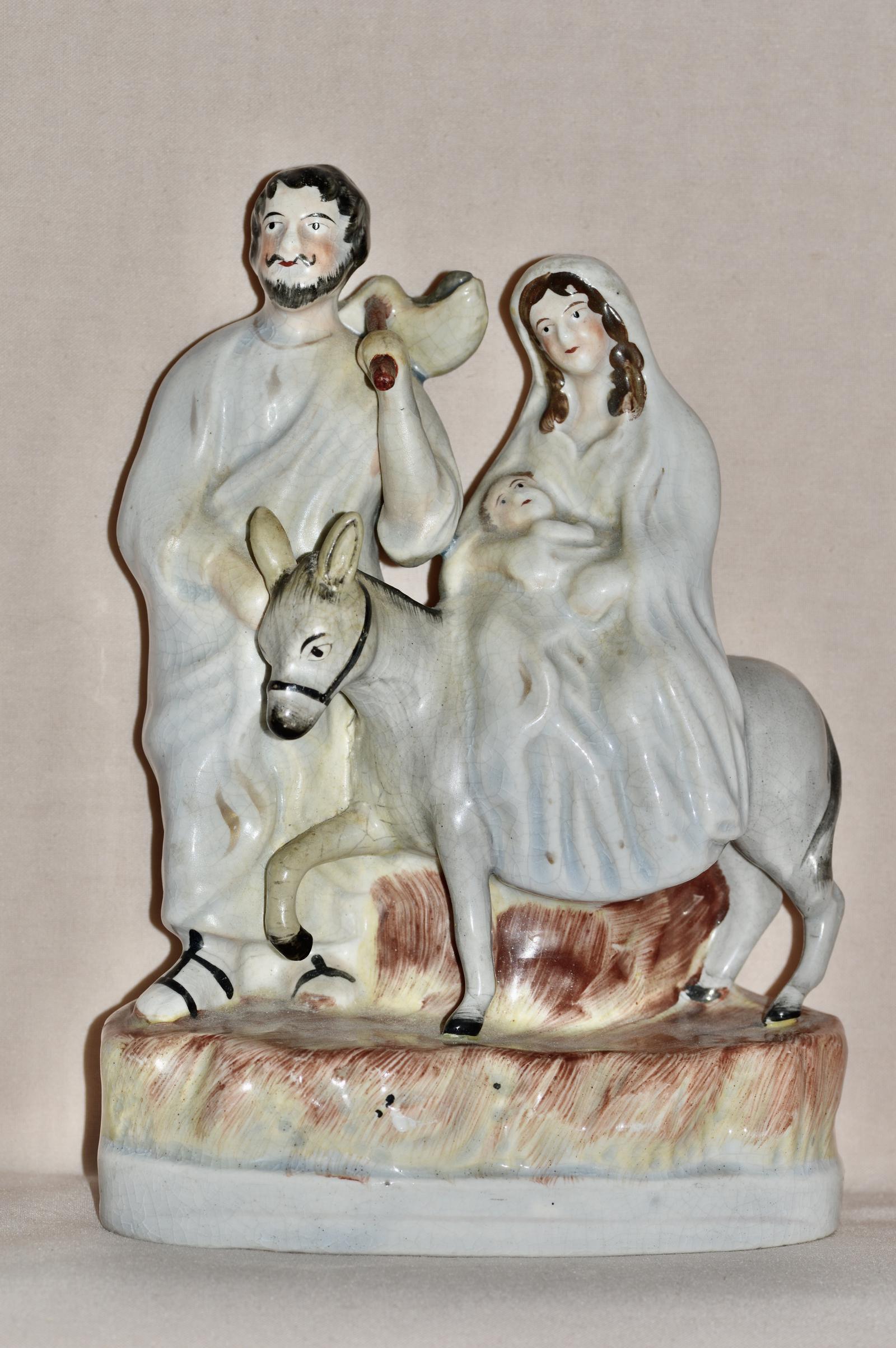 19th Century Thomas Parr Staffordshire Figure of Joseph & Mary with Baby Jesus (1 of 8) 19th Century Thomas Parr Staffordshire Figure of Joseph & Mary with Baby Jesus (1 of 8)