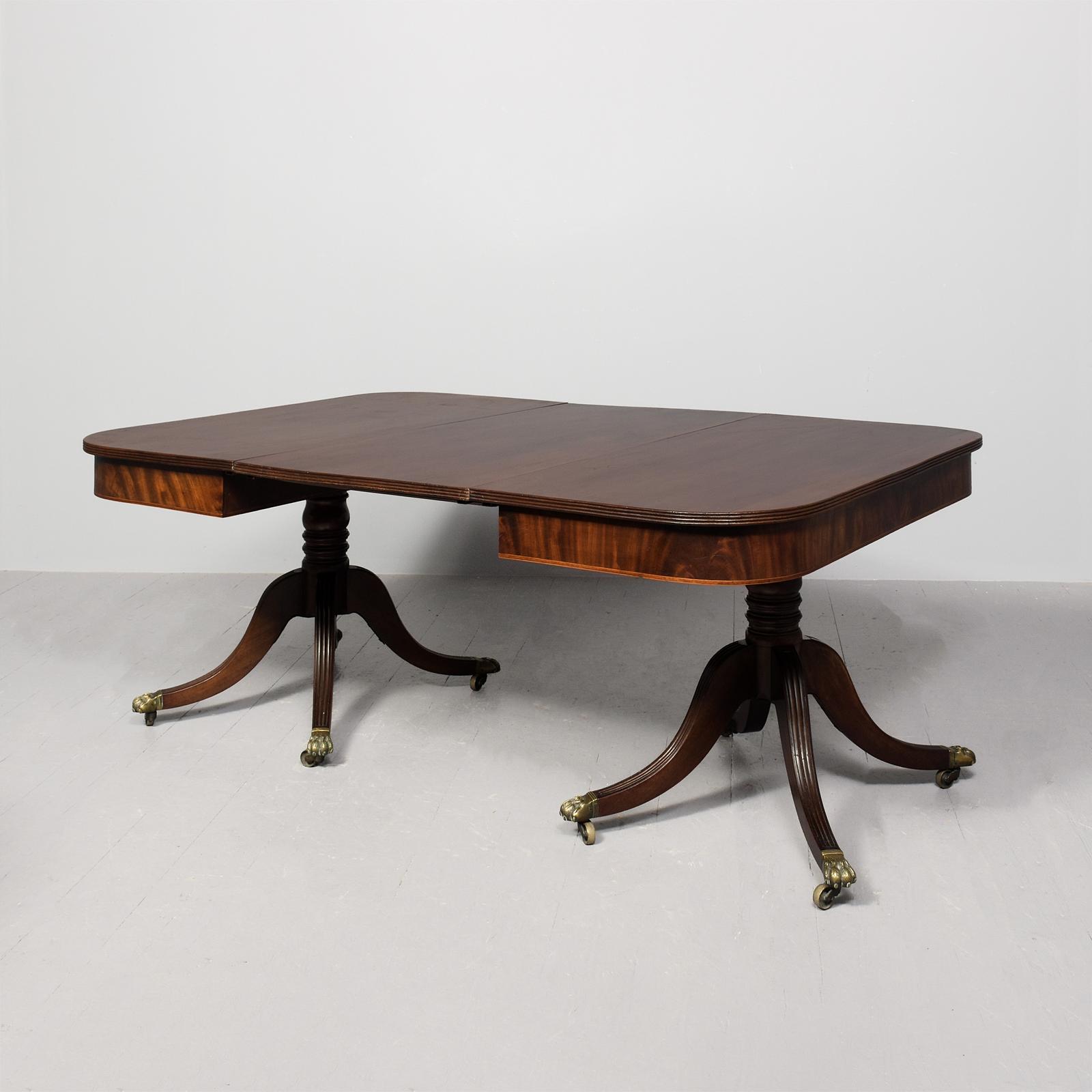 A Regency Mahogany Twin Pillar Dining Table and Extra Leaf (1 of 11) A Regency Mahogany Twin Pillar Dining Table and Extra Leaf (1 of 11)