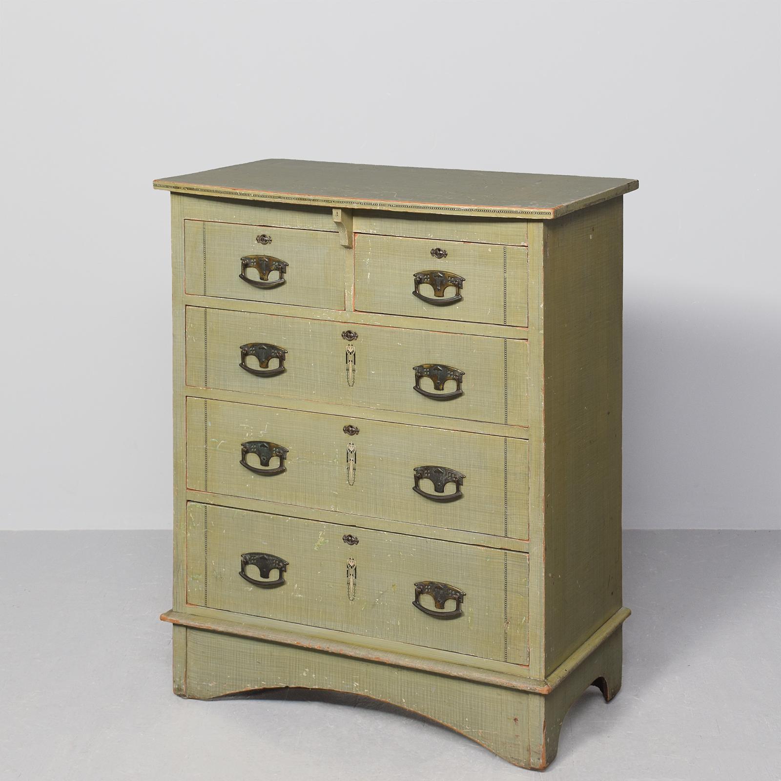 Art Nouveau Scumbled Chest of Drawers (1 of 9) Art Nouveau Scumbled Chest of Drawers (1 of 9)
