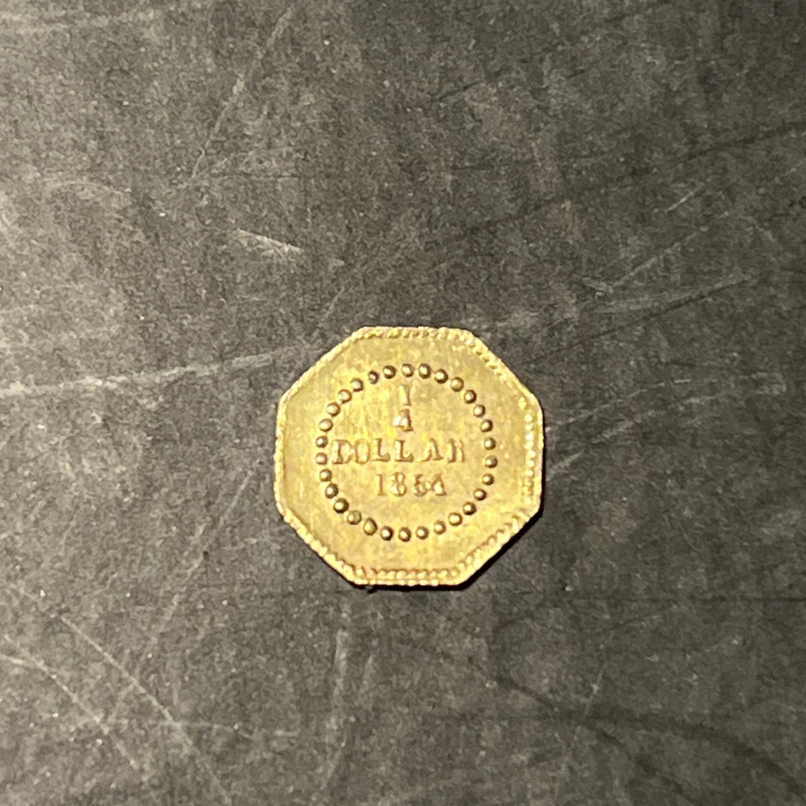 USA - Fractional 1854 $0.25 Gold Quarter Dollar - Octagonal (1 of 14)